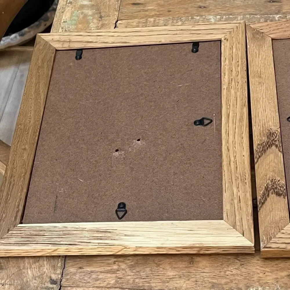 Vintage Wooden Rectangle Picture Frames Set of Two 8 x 10 in Classic Wood Grain